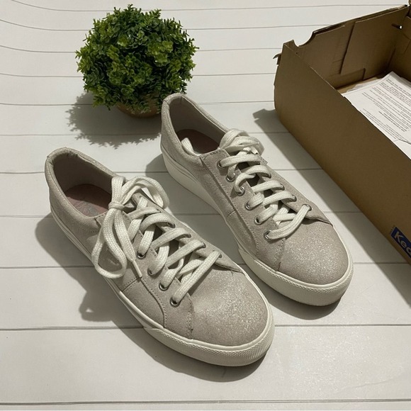 Keds Shoes - Keds Jump Kick Duo Metallic Silver Lace Up Chunky Platform Sneakers Shoes Size 9